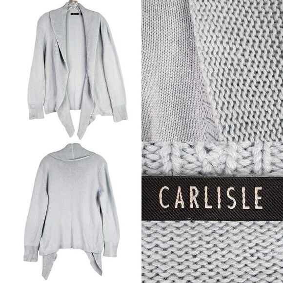 Carlisle Cardigan Blue Open Front Long Sleeve Sweater Womens Size Large - Picture 1 of 10